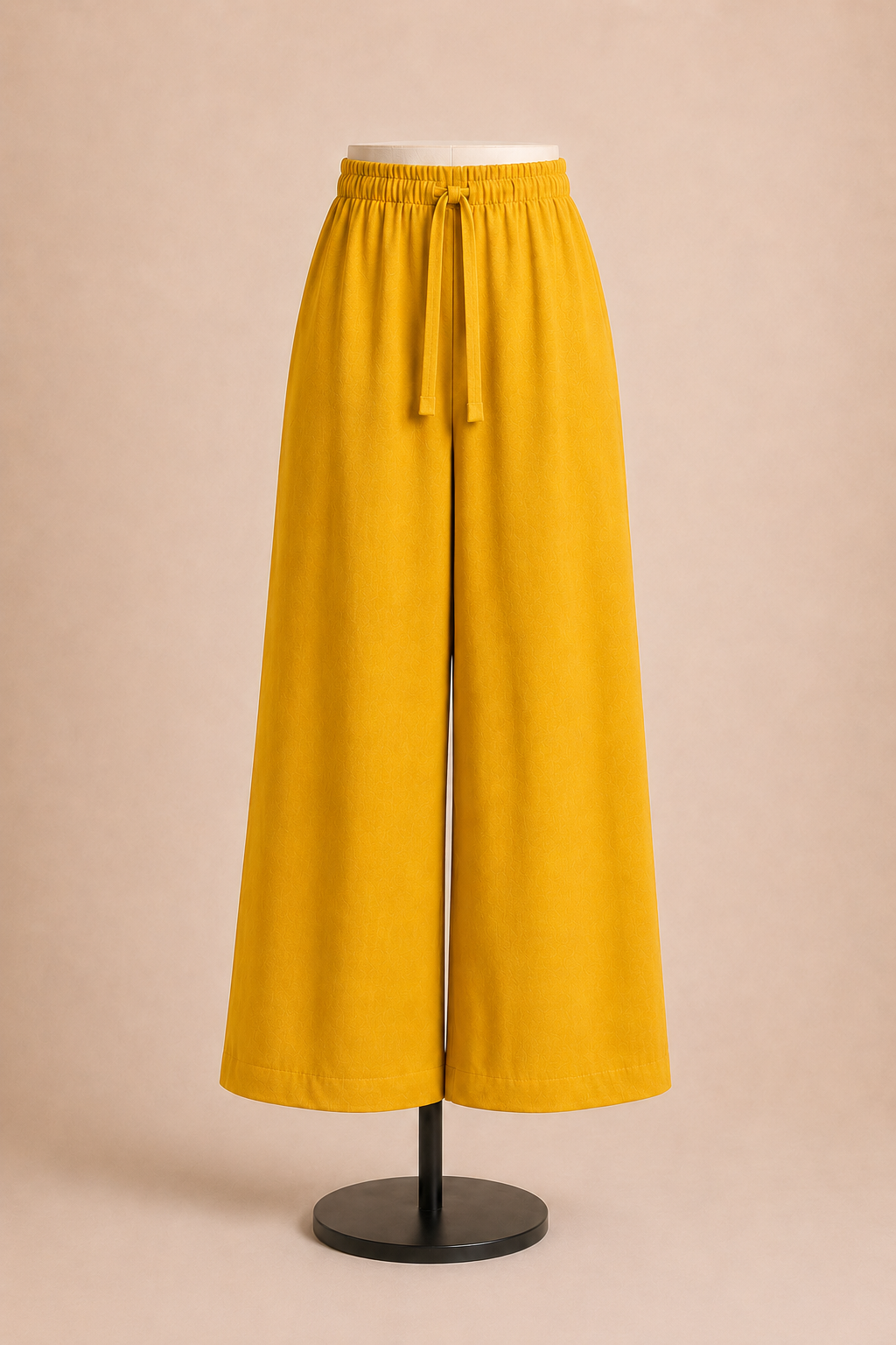 Pantalone donna palazzo con vita elasticizzata e laccio